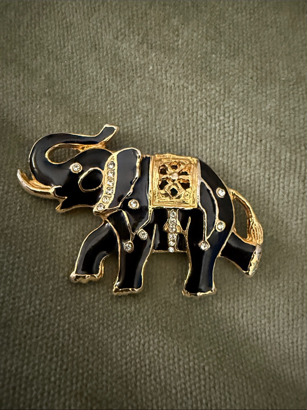 Gold and Black Elephant Accent Pin - or Decorative Home Accent